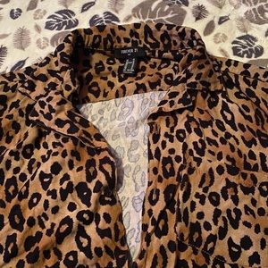 Cheetah Print Collared Shirt